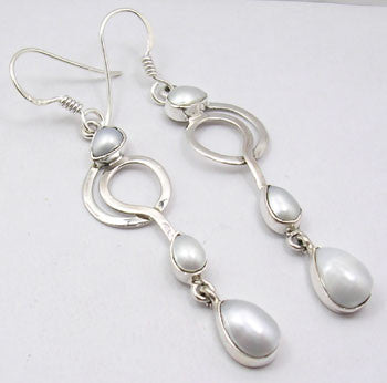 Cercei Argint 925 cu Perla FreshWater, 6 cm lungime
