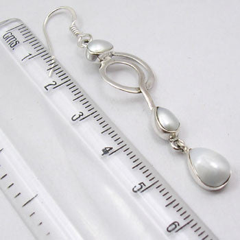 Cercei Argint 925 cu Perla FreshWater, 6 cm lungime