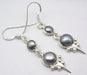 Cercei Argint 925 Cu Perla Gri , 4,4 cm lungime