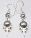 Cercei Argint 925 Cu Perla Gri , 4,4 cm lungime