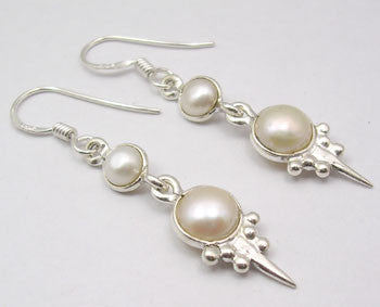 Cercei Argint 925 cu Perle FRESH WATER, 4,4 cm lungime