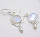 Cercei Argint 925 cu Piatra Luni,i 3,9 cm lungime