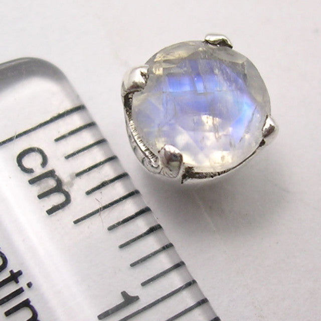 Cercei Argint 925 cu Piatra Lunii, 0.7 cm lungime