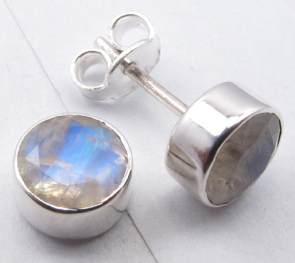 Cercei Argint 925 cu Piatra Lunii, 0.8 cm lungime