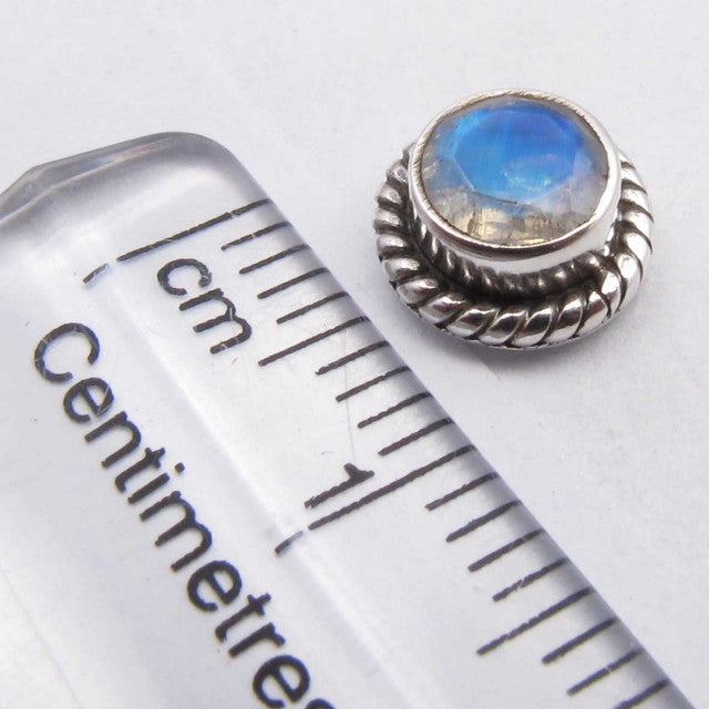 Cercei Argint 925 cu Piatra Lunii, 0.8 cm lungime