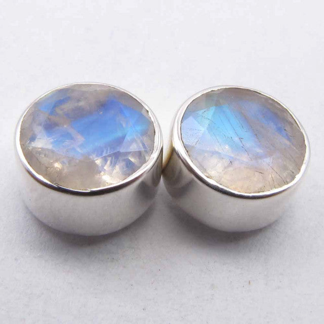 Cercei Argint 925 cu Piatra Lunii, 0.8 cm lungime