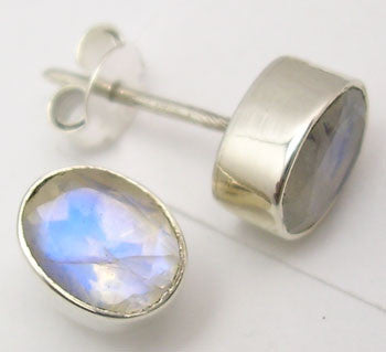 Cercei Argint 925 cu Piatra Lunii, 0.9 cm lungime