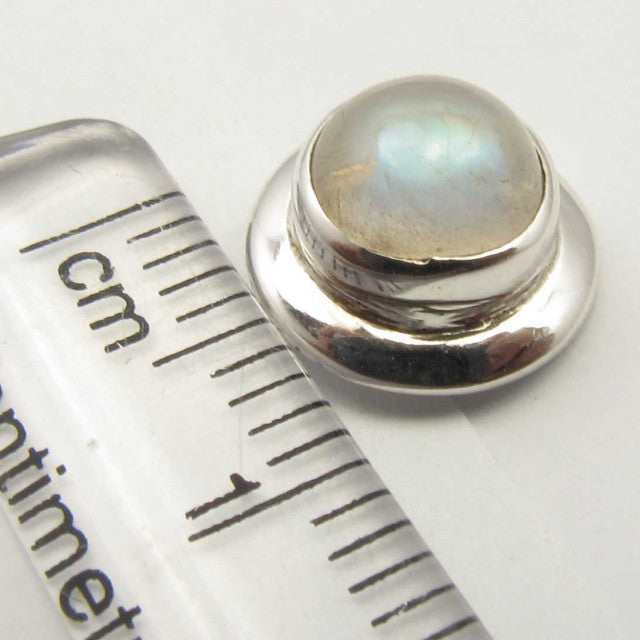 Cercei Argint 925 cu Piatra Lunii, 0.9 cm lungime