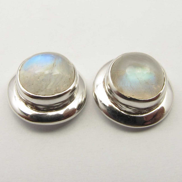 Cercei Argint 925 cu Piatra Lunii, 0.9 cm lungime