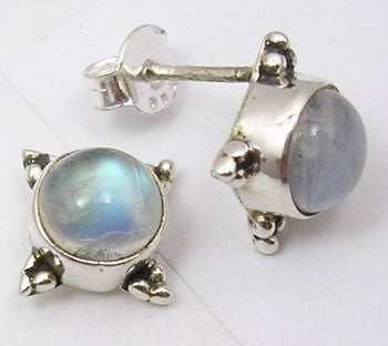 Cercei Argint 925 cu Piatra Lunii, 1.2 cm lungime