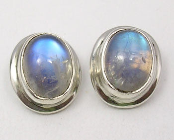 Cercei Argint 925 cu Piatra Lunii, 1.2 cm lungime