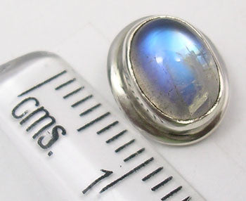 Cercei Argint 925 cu Piatra Lunii, 1.2 cm lungime