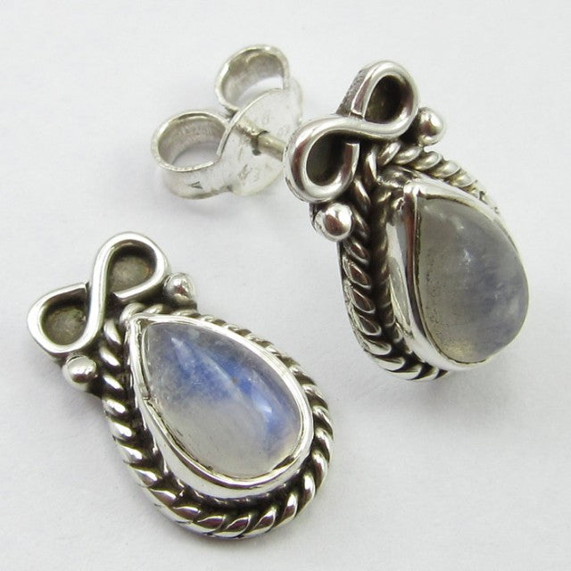 Cercei Argint 925 cu Piatra Lunii 1.4 cm lungime