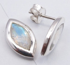 Cercei Argint 925 cu Piatra Lunii, 1,5 cm lungime