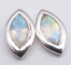 Cercei Argint 925 cu Piatra Lunii, 1,5 cm lungime