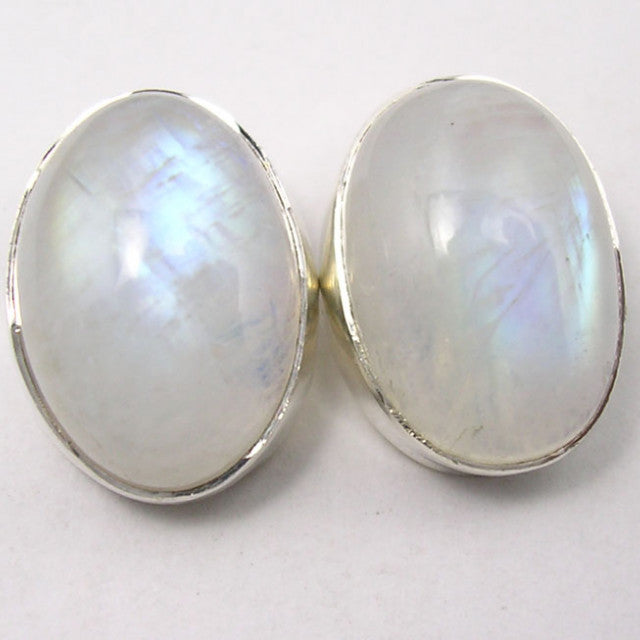 Cercei Argint 925 cu Piatra Lunii, 1.5 cm lungime