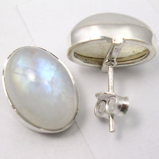 Cercei Argint 925 cu Piatra Lunii, 1.5 cm lungime