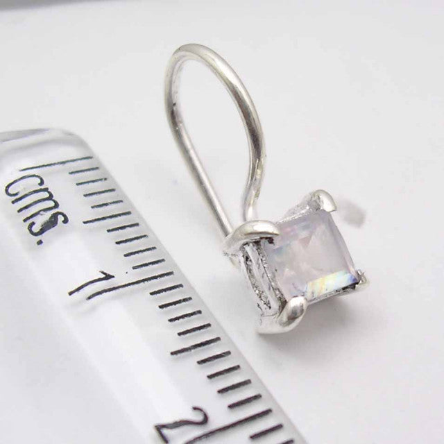 Cercei Argint 925 cu Piatra Lunii, 1.6 cm lungime