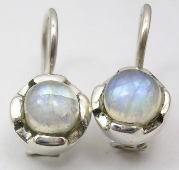 Cercei Argint 925 cu Piatra Lunii, 1.8 cm lungime