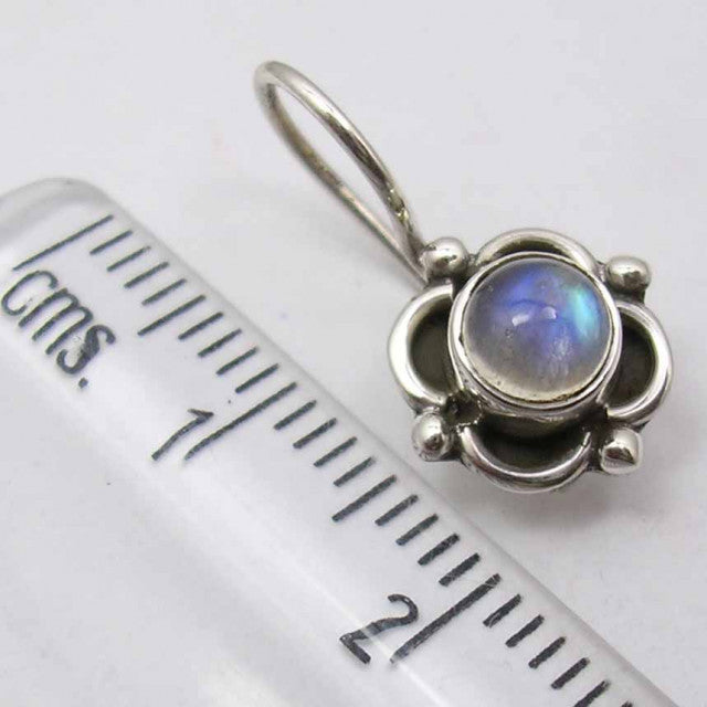 Cercei Argint 925 cu Piatra Lunii, 1.8 cm lungime