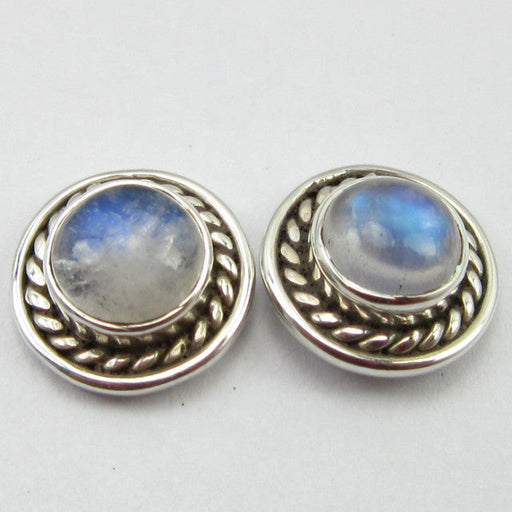 Cercei Argint 925 cu Piatra Lunii 1 cm lungime