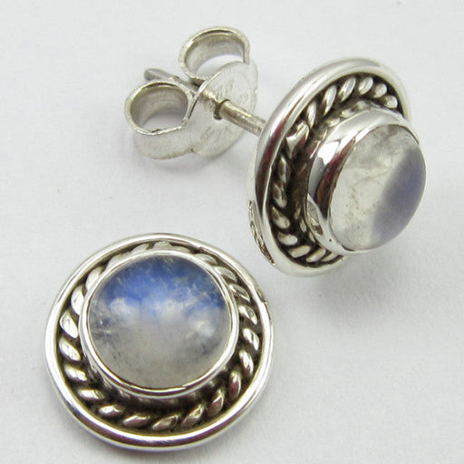 Cercei Argint 925 cu Piatra Lunii 1 cm lungime