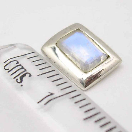 Cercei Argint 925 cu Piatra Lunii, 1 cm lungime