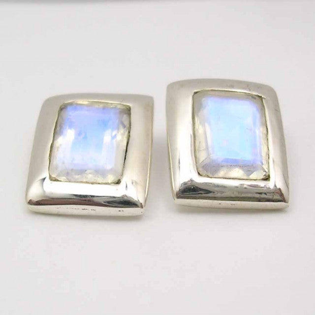 Cercei Argint 925 cu Piatra Lunii, 1 cm lungime