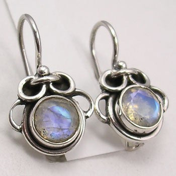 Cercei Argint 925 cu Piatra Lunii, 2.2 cm lungime