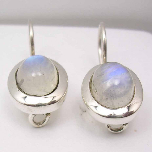 Cercei Argint 925 cu Piatra Lunii, 2.2 cm lungime