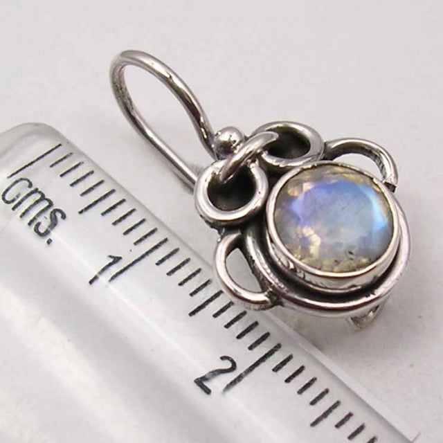 Cercei Argint 925 cu Piatra Lunii, 2.2 cm lungime