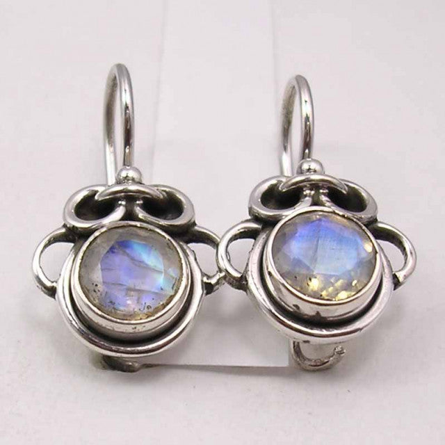 Cercei Argint 925 cu Piatra Lunii, 2.2 cm lungime