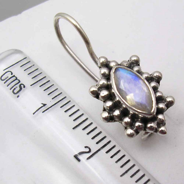 Cercei Argint 925 cu Piatra Lunii , 2.3 cm lungime