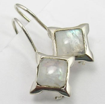 Cercei Argint 925 cu Piatra Lunii, 2,5 cm lungime