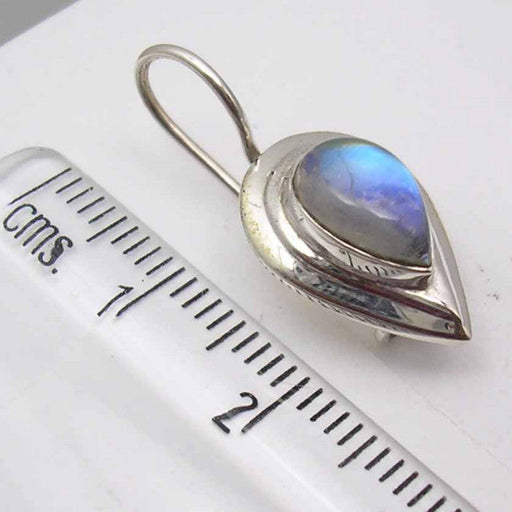 Cercei Argint 925 cu Piatra Lunii, 2.5 cm lungime