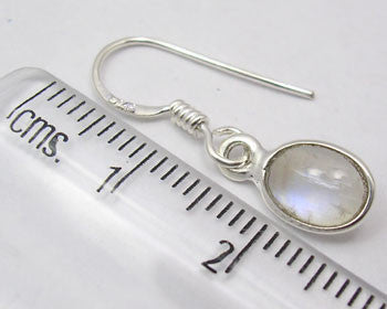 Cercei Argint 925 cu Piatra Lunii, 2.6 cm lungime