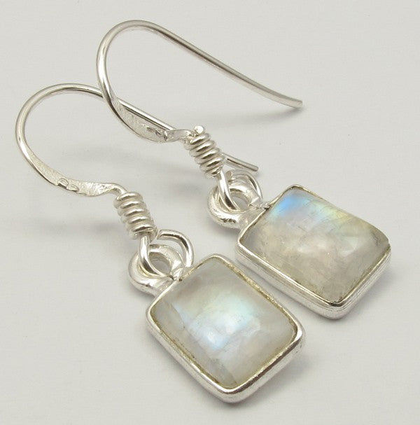 Cercei Argint 925 cu Piatra Lunii, 2,7 cm lungime