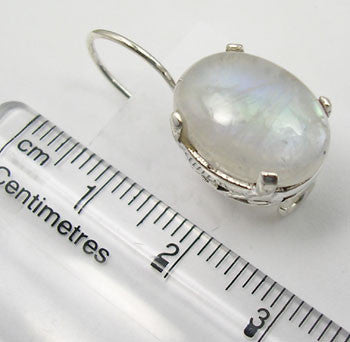 Cercei Argint 925 cu Piatra Lunii, 2.7 cm lungime