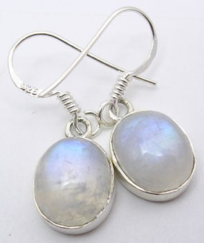 Cercei Argint 925 cu Piatra Lunii, 2.8 cm lungime