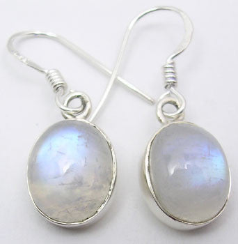 Cercei Argint 925 cu Piatra Lunii, 2.8 cm lungime