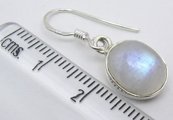 Cercei Argint 925 cu Piatra Lunii, 2.8 cm lungime