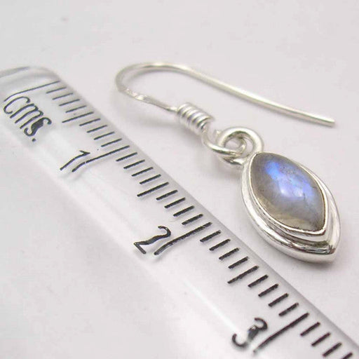 Cercei Argint 925 cu Piatra Lunii, 2.8 cm lungime