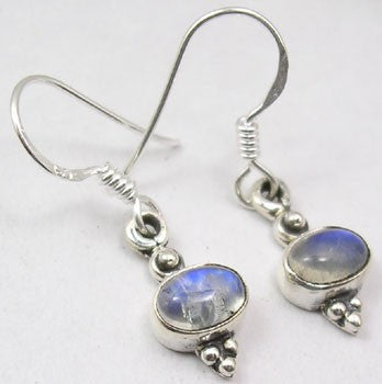 Cercei Argint 925 cu Piatra Lunii, 2.9 cm lungime