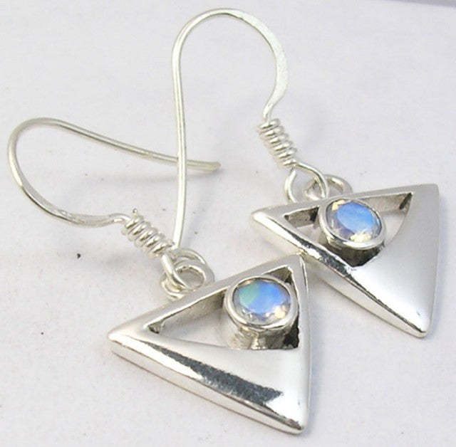 Cercei Argint 925 cu Piatra Lunii, 2,9 cm lungime