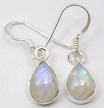 Cercei Argint 925 cu Piatra Lunii, 2.9 cm lungime