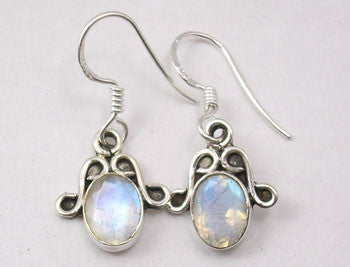 Cercei Argint 925 cu Piatra Lunii, 2.9 cm lungime