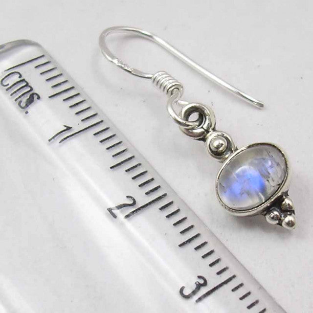 Cercei Argint 925 cu Piatra Lunii, 2.9 cm lungime