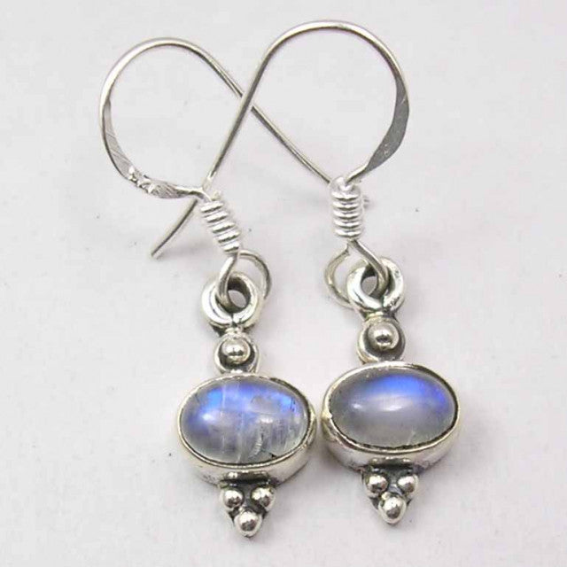 Cercei Argint 925 cu Piatra Lunii, 2.9 cm lungime