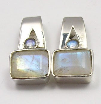 Cercei Argint 925 cu Piatra Lunii, 2 cm lungime