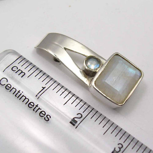 Cercei Argint 925 cu Piatra Lunii, 2 cm lungime